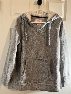 Member’s Mark Cozy Plush Hoodie XL Sherpa Fleece Pullover Gray Soft